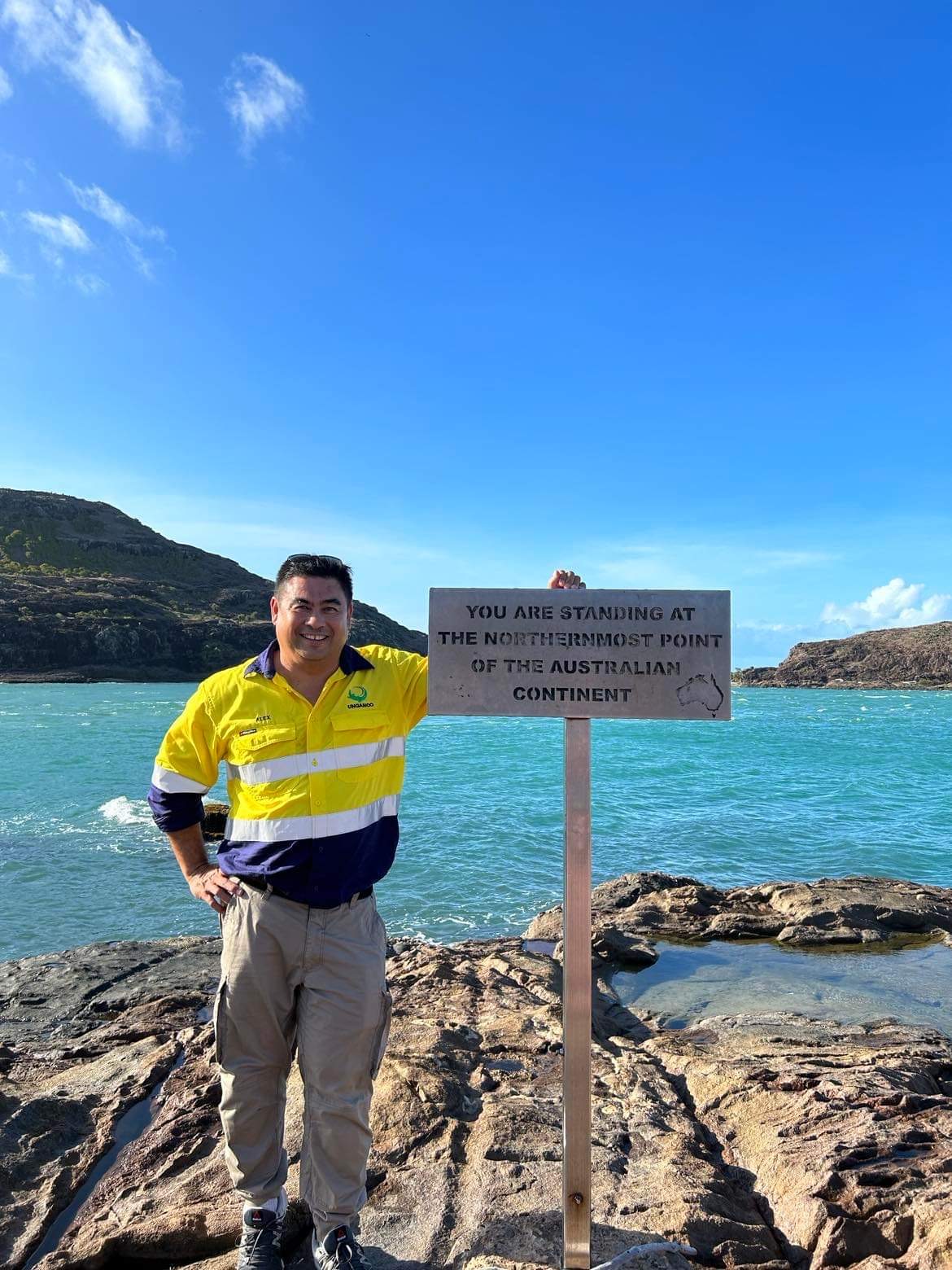 Alex from UNGANCO at the northernmost point of the Australian continent, Cape York